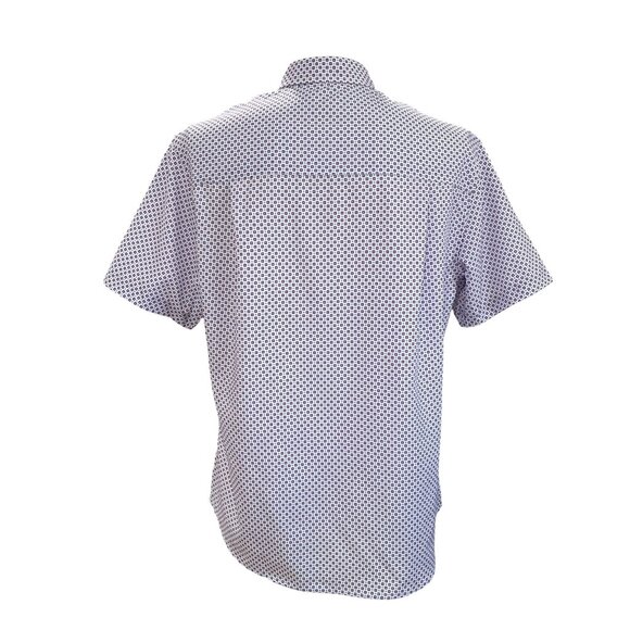 Nick Graham Mens Shirt Medium Purple Geometric Summer Travel Coastal Soft Touch - Picture 7 of 11